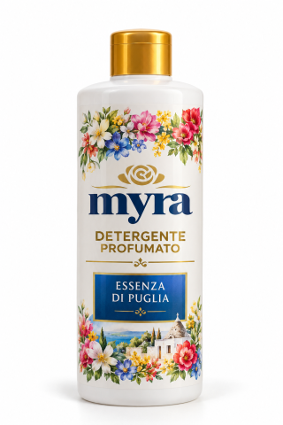 Detergenti pentru casa - Detergent parfumat pentru pardoseli Essenza di Puglia, 750 ml, Myra - gel super concentrat pH neutru cu microcapsule
