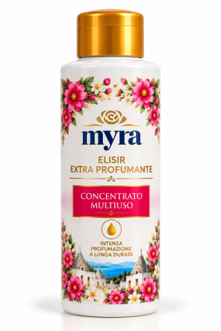 Detergenti pentru casa - Parfum concentrat multifuncțional Elisir di Profumo, 235 ml, Myra - pentru rufe, pardoseli și încăperi