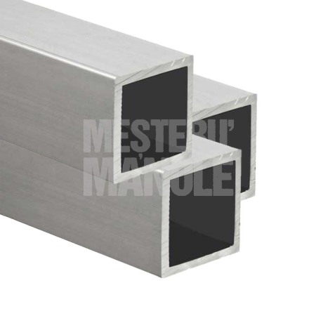 Teava Rotunda si Patrata - TEAVA PATRATA ALUMINIU 50x50x2x6000 MM 6060 T6