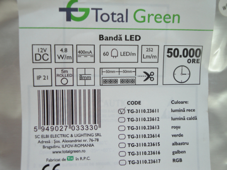 De Sezon - BANDA LED LUMINA CALDA IP21 5M TOTAL GREEN