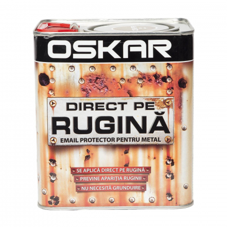 Finisaje Pentru Exterior - DIRECT PE RUGINA 3 IN 1 OSKAR 2.5L NEGRU LUCIOS