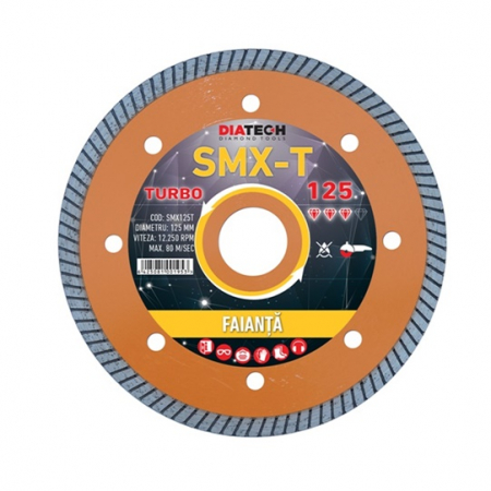 Accesorii taiere si slefuire - DISC DIAMANTAT FAIANTA 125 SMX DIATECH