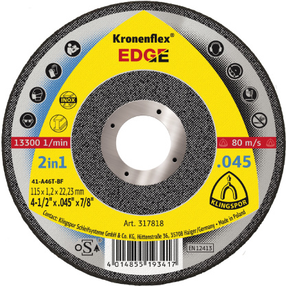 Accesorii taiere si slefuire - DISC INOX 115X1.2 KLINGSPOR EDGE