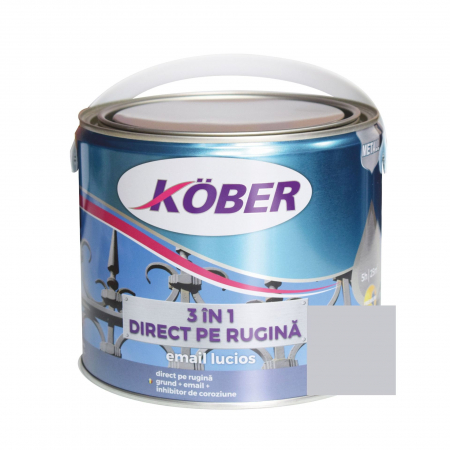 Vopsele Pentru Exterior - EMAIL 3IN1 PENTRU METAL ALB 2.5L KOBER