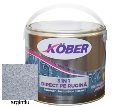 Vopsele Pentru Exterior - EMAIL 3IN1 PENTRU METAL ARGINTIU 2.5L KOBER