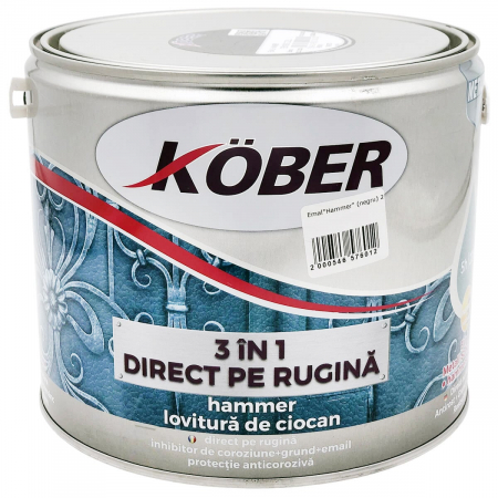 Vopsele Pentru Exterior - EMAIL 3IN1 PENTRU METAL GRI GRAFIT 2.5L KOBER
