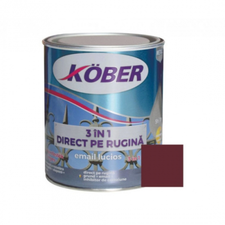 Finisaje Pentru Exterior - EMAIL 3IN1 ROSU VIN 0.75L PT METAL KOBER