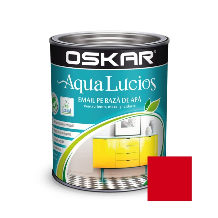 Vopsele - VOPSEA AQUA MATT OSKAR ROSU 0,6L