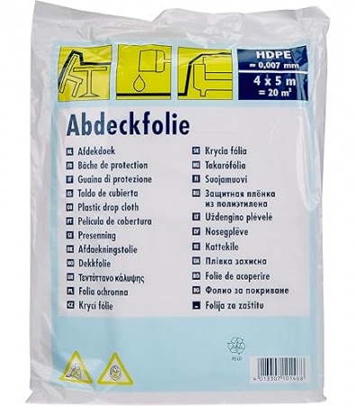 Folii si benzi adezive - FOLIE ACOPERIRE 4X5M 20MP ALLZWECK PLAIN 300405 HARDY IMP