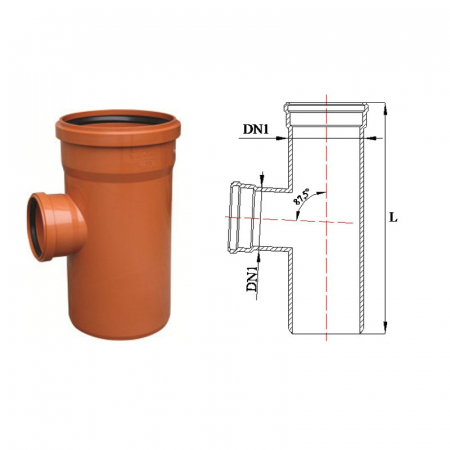 Fitinguri din PVC pentru canalizari exterioare - RAMIFICATIE PVC ROSU 125 110 87