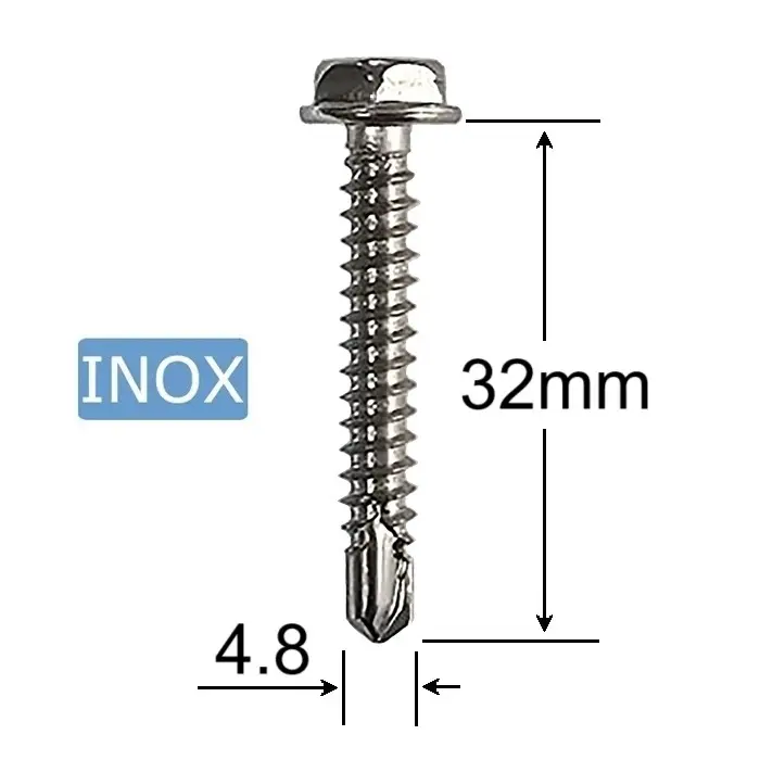 Sisteme De Prindere Si Asamblare - SURUB AUTOFORANT CAP HEX 4.8X32 ROSU