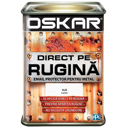 Vopsele - VOPSEA 3IN1 DIRECT PE RUGINA OSKAR 0.5L ALB LUCIOS
