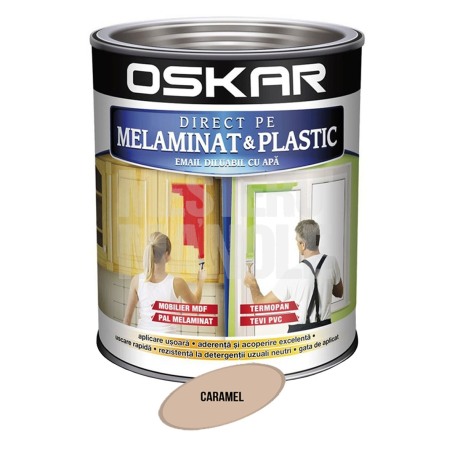 Finisaje Pentru Exterior - VOPSEA DIRECT PE MELAMINAT SI PLASTIC OSKAR, CARAMEL 0.6L