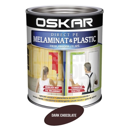 Finisaje Pentru Exterior - VOPSEA DIRECT PE MELAMINAT SI PLASTIC OSKAR, DARK CHOCOLATE 0.6L