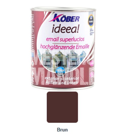 Vopsele Pentru Exterior - EMAIL 3IN1 PENTRU METAL BRUN RAL8017 2.5L KOBER