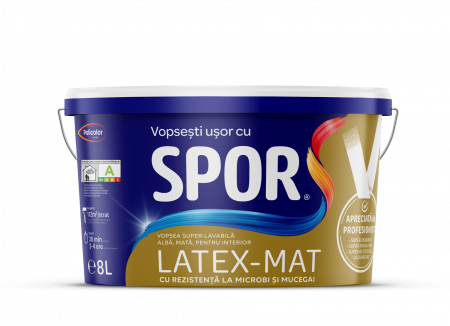 Vopsele - VOPSEA LAVABILA INTERIOR LATEX MAT 8L SPOR
