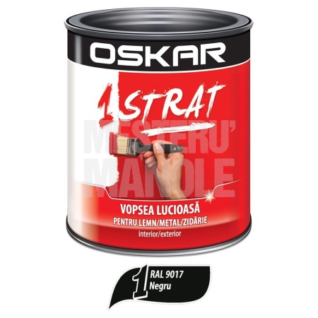 Vopsele Pentru Exterior - EMAIL PENTRU METAL HAMMER NEGRU 0.75L KOBER