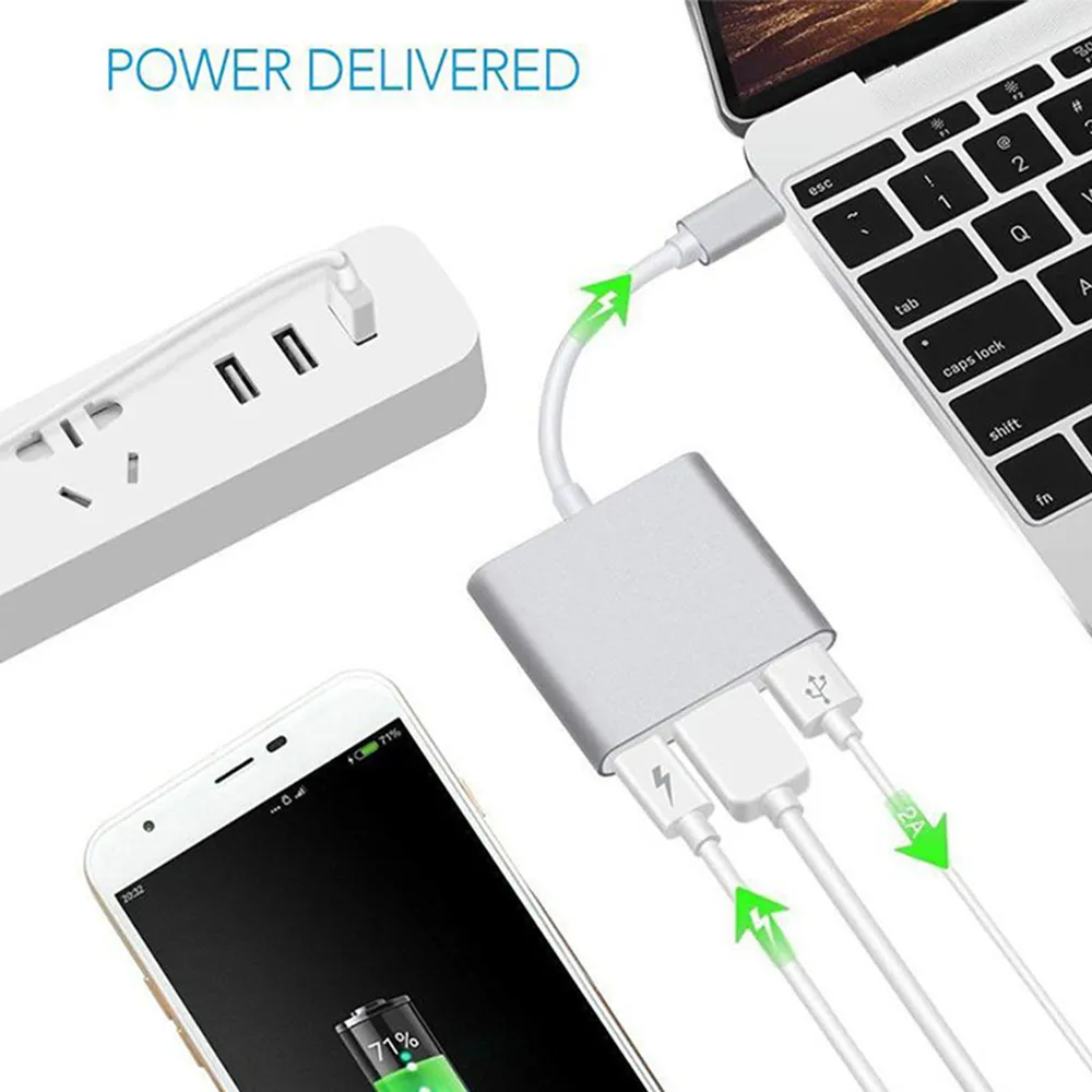Adaptor HUB 3 in 1 la USB tip C 4K UHD [7]