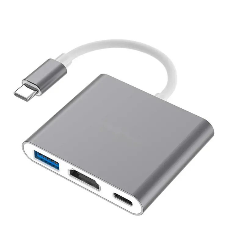 Adaptor HUB 3 in 1 la USB tip C 4K UHD [2]