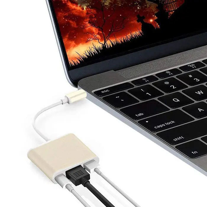 Adaptor HUB 3 in 1 la USB tip C 4K UHD [5]