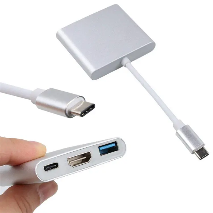 Adaptor HUB 3 in 1 la USB tip C 4K UHD [3]