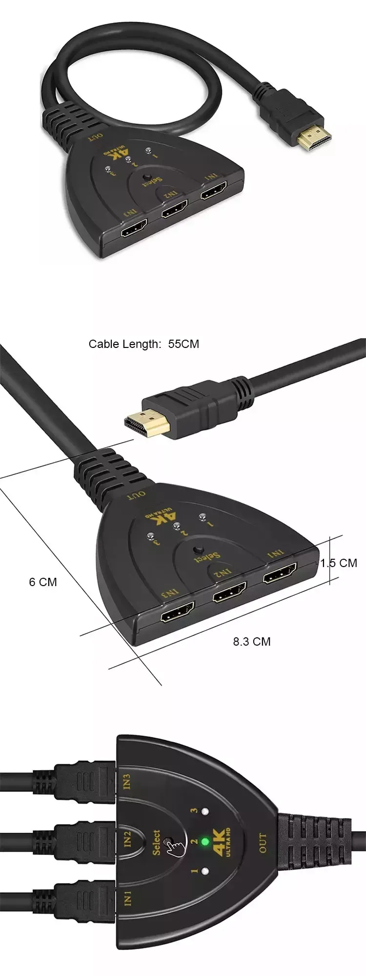 Adaptor-Convertor HDMI 3 Dispozitive [4]