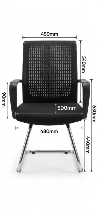 Scaun-Vizitator-Roma-Mesh-Negru-Cadru-Cromat [3]