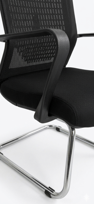 Scaun-Vizitator-Roma-Mesh-Negru-Cadru-Cromat [4]