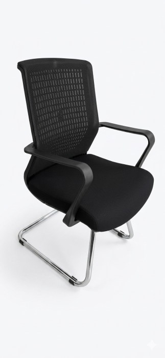 Scaun-Vizitator-Roma-Mesh-Negru-Cadru-Cromat [2]