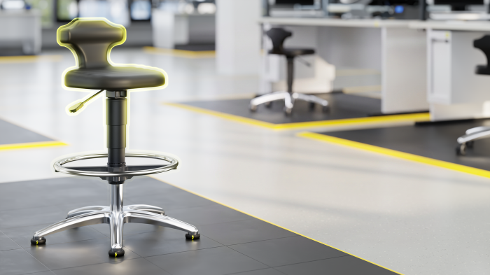 Bimos ESD FLEX 2 - scaun sit-stand ESD cu tălpi, Spumă integrală ESD negru [2]