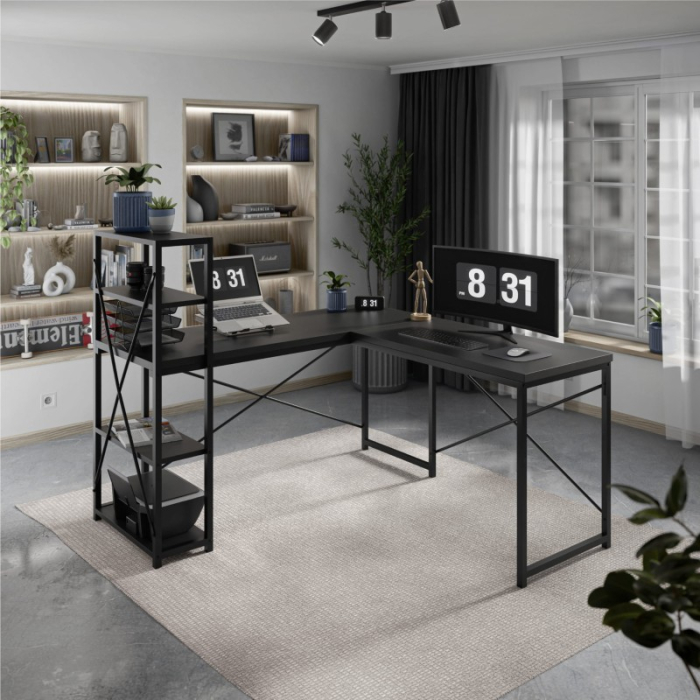 Birou office cu structură metalică Mark Adler Leader 5.9 negru [3]