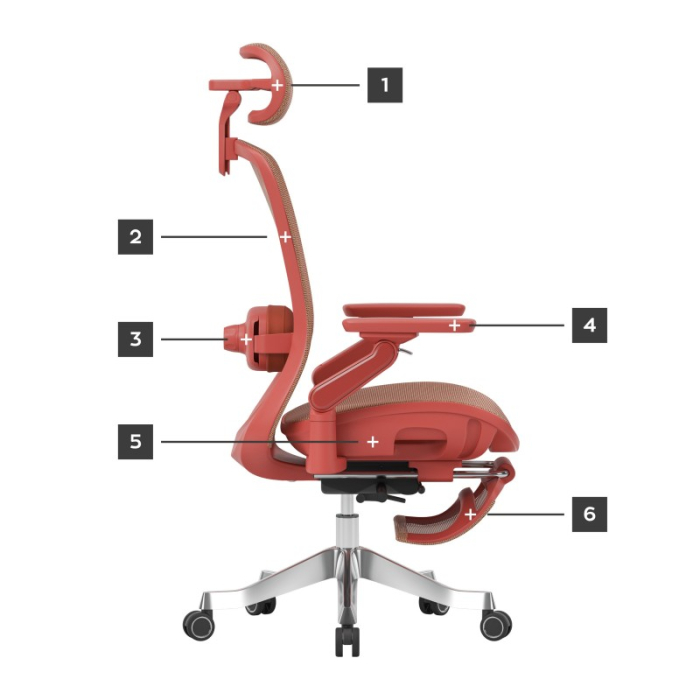 Scaun ergonomic de birou Mark Adler Leadpro 8.7 roșu [15]