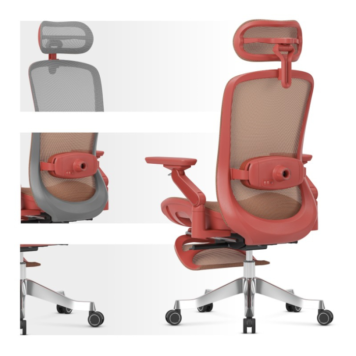 Scaun ergonomic de birou Mark Adler Leadpro 8.7 roșu [4]