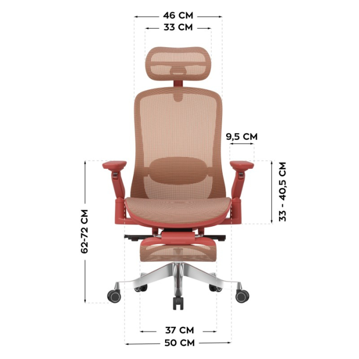 Scaun ergonomic de birou Mark Adler Leadpro 8.7 roșu [9]