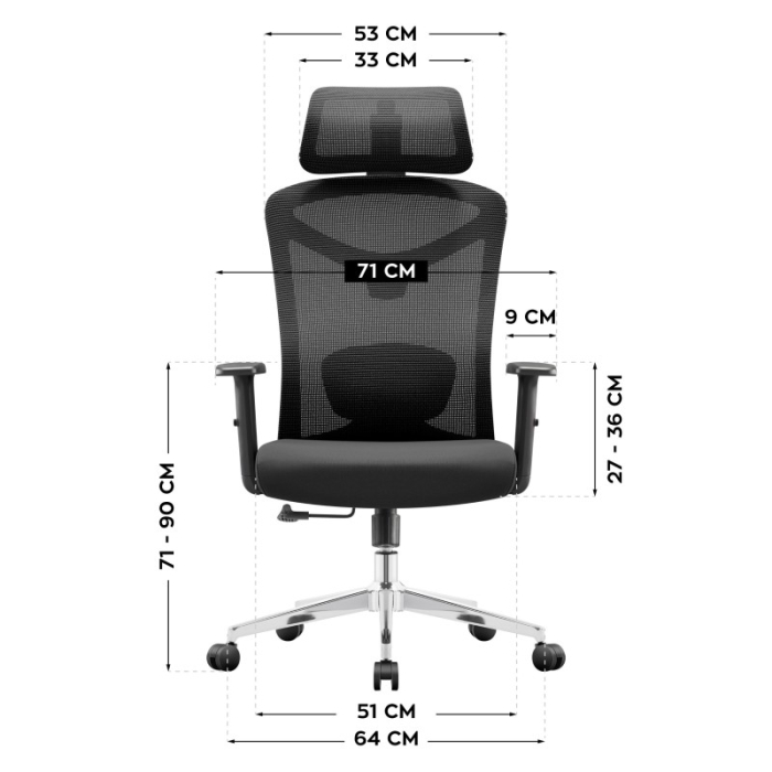 Scaun ergonomic de birou Mark Adler Manager 2.6 negru [4]
