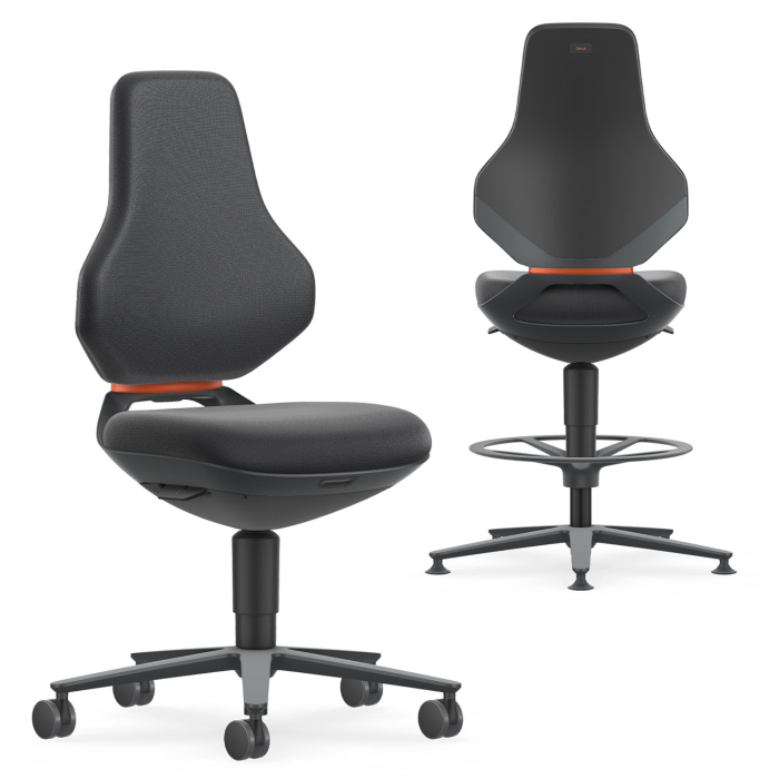 Scaun industrial Bimos TEXON 1 cu tălpi - Stofă Duotec negru [2]