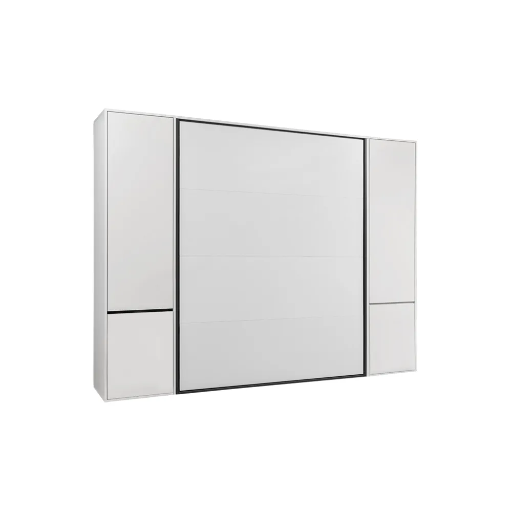 Sistem metalic pentru pat de perete vertical, 2 persoane, set cu două dulapuri laterale [3]