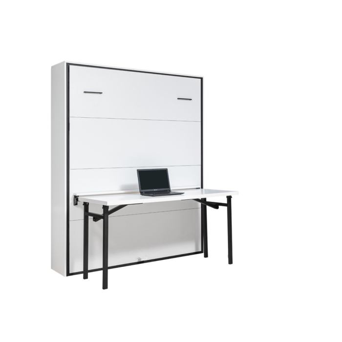 Sistem metalic pentru pat de perete pliabil vertical, 2 persoane, cu masă detașabilă [2]