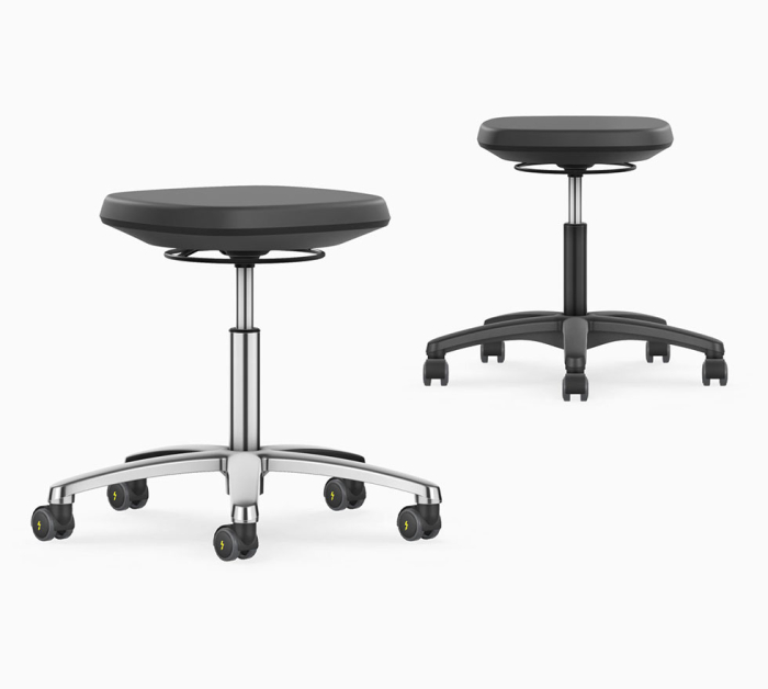 Taburet laborator Bimos LABSIT STOOL cu rotile, Skintec negru [2]