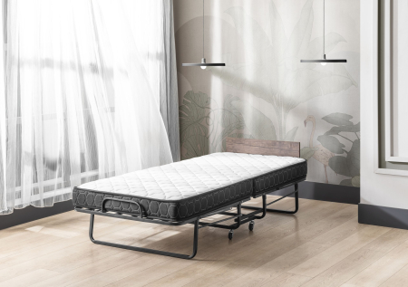 Paturi metalice pliabile - Pat pliabil metalic cu saltea 14cm si tablie OLTU 190x90 cm