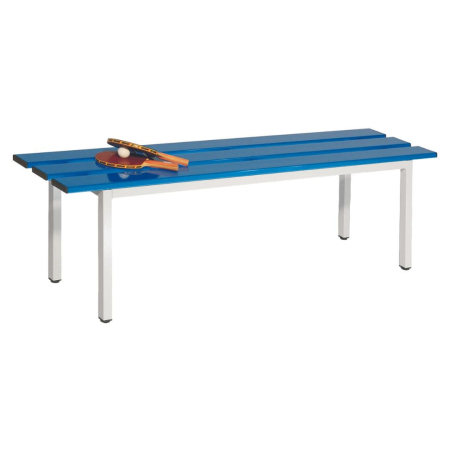 Bănci vestiar și cuiere - Bancă vestiar metalică cu șezut din aluminiu, 1500 mm
