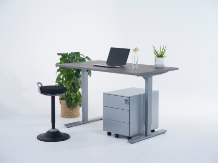 Birouri electrice - Birou cu înălțime reglabilă manual, cu manivelă pliabilă
