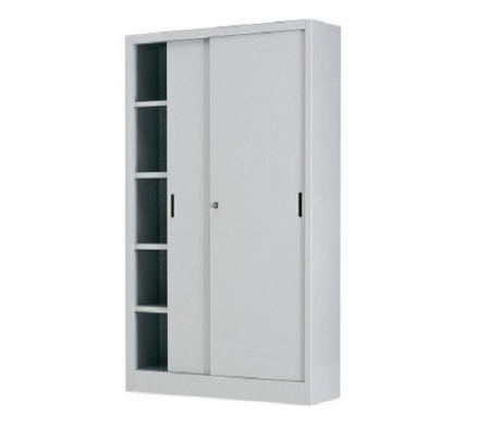 Dulapuri cu uși glisante - Dulap metalic cu uși glisante, 4 polițe, 1200x450x2000 mm
