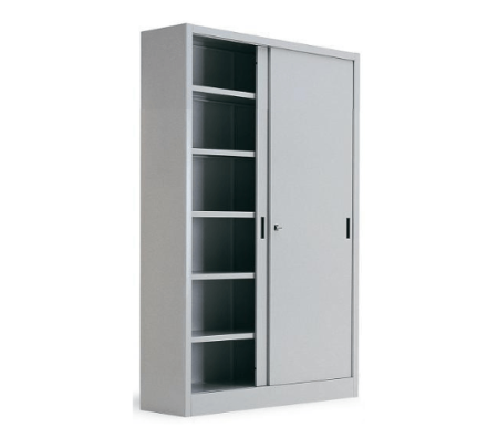 Dulapuri cu uși glisante - Dulap metalic cu uși glisante, 5 polițe, 1200x450x2500 mm