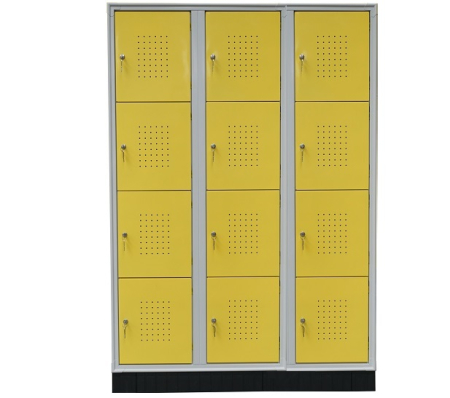 Dulap vestiar metalic casetat cu 12 uși, 1200x500x1750 mm