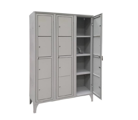 Dulap vestiar metalic casetat cu 12 uși, 1200x500x1800 mm