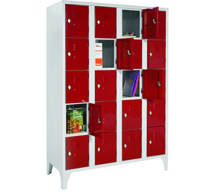 Dulap vestiar metalic casetat cu 20 uși, 1200x500x1800 mm