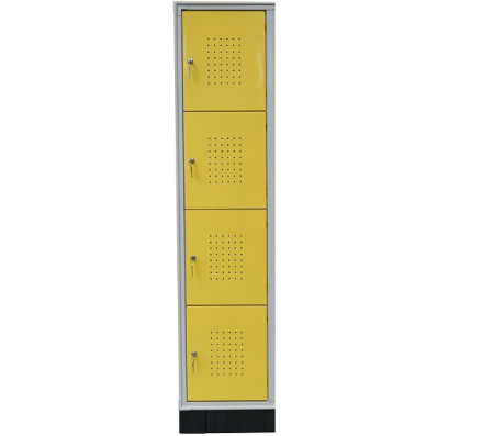 Dulap vestiar metalic casetat cu 4 uși, 400x500x1750 mm