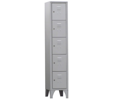 Dulap vestiar metalic casetat cu 5 uși, 300x500x1800 mm