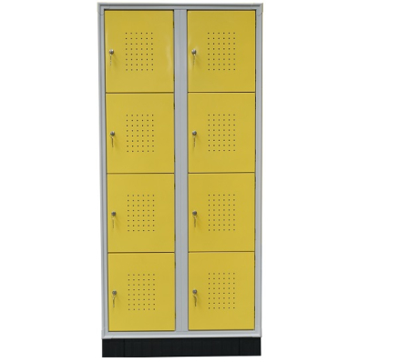 Dulap vestiar metalic casetat cu 8 uși, 800x500x1750 mm